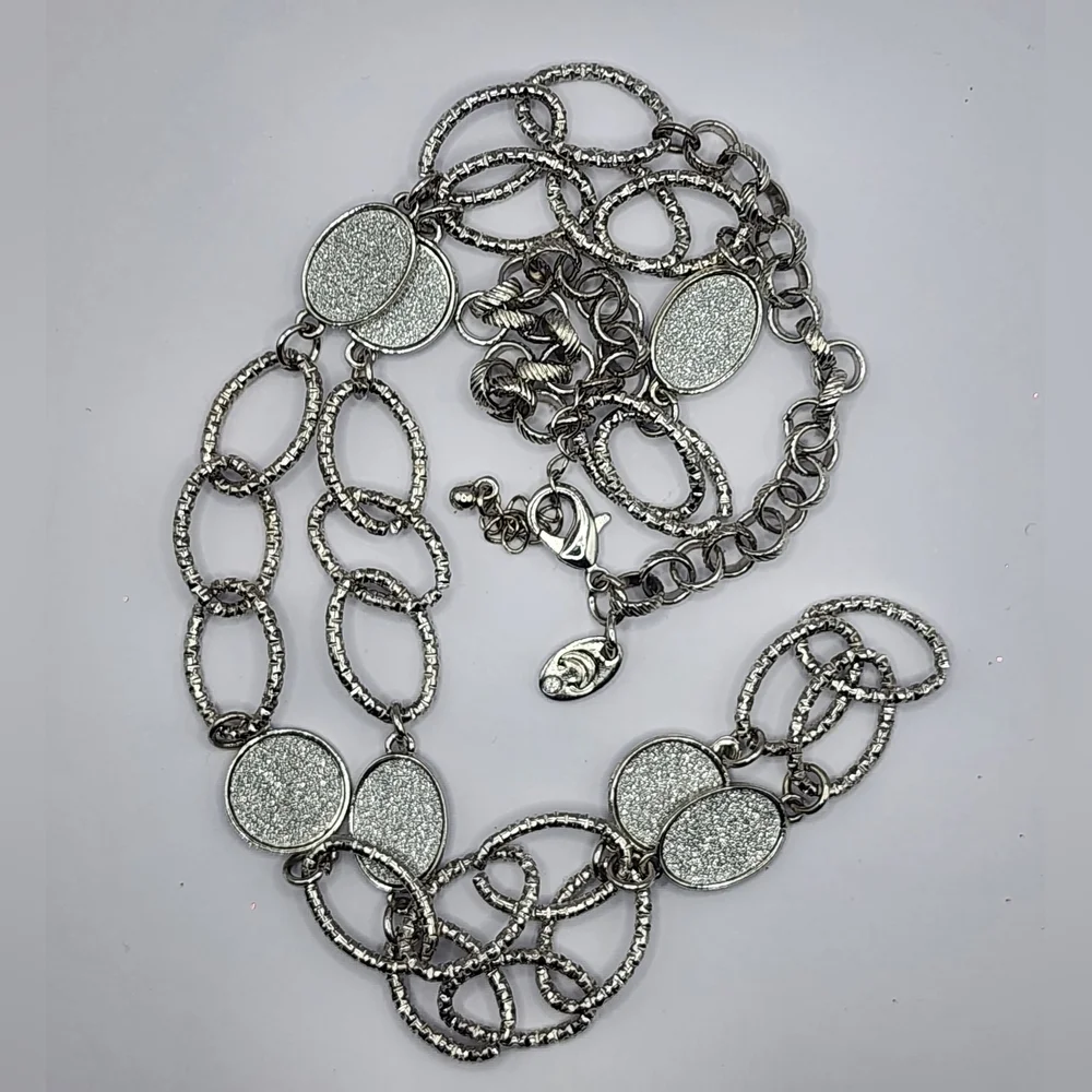 Charming Charlie's Silver Glitter Necklace